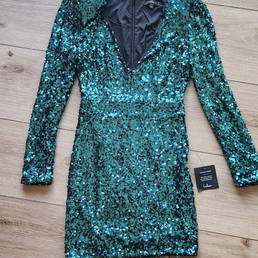 Sequin Emerald Green Dress